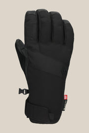 Men's GORE-TEX undercuff glove in black, side view with cuff strap and padded palm