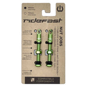 Green Nut Job valve set with two valve tools on cardboard card