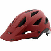 Matte dark red bike helmet with MIPS, large vents and black side accents
