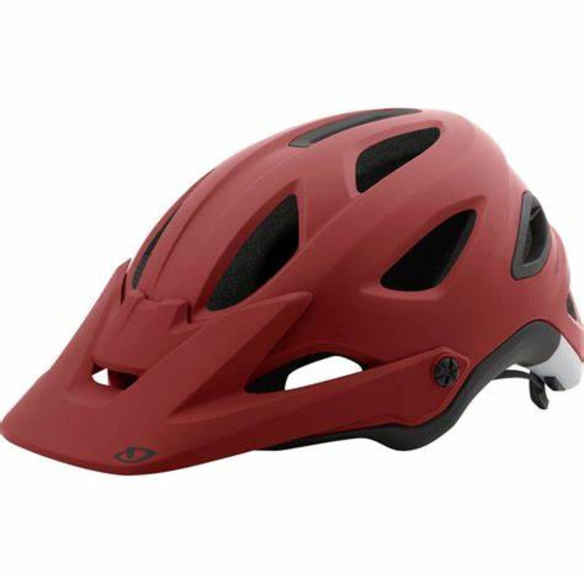 Matte dark red bike helmet with MIPS, large vents and black side accents