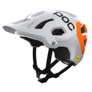 POC Tectal Race MIPS helmet, matte white with orange side accents