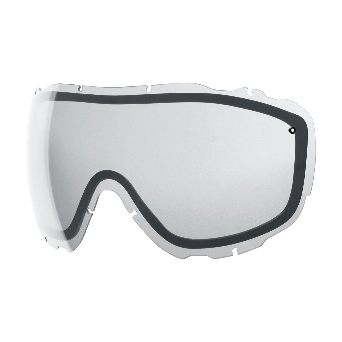 Smith Prophecy Turbo clear goggle lens with dark frame and nose bridge