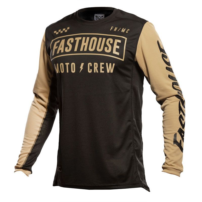 Fasthouse Strike Jersey long-sleeve black and khaki motocross style