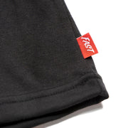 Black Fasthouse Rush raglan tech tee hem tag in red on cuff