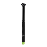 SDG dropper seatpost in black with seat clamp and green indicator band