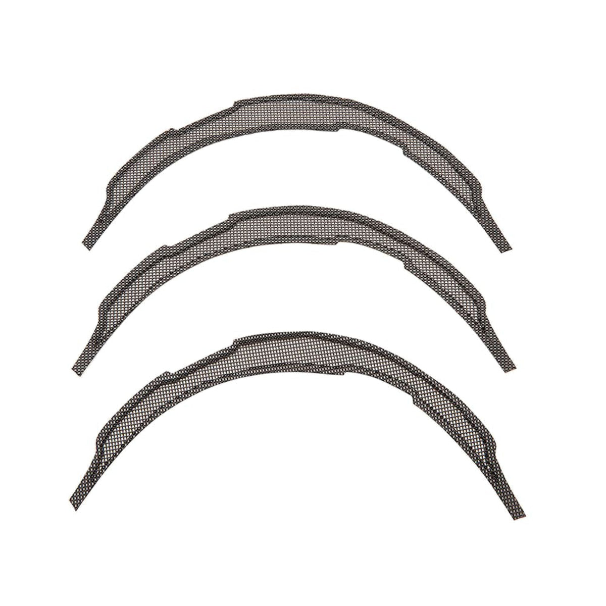 Black mesh MTB vent screens, 3-pack with curved arc panels
