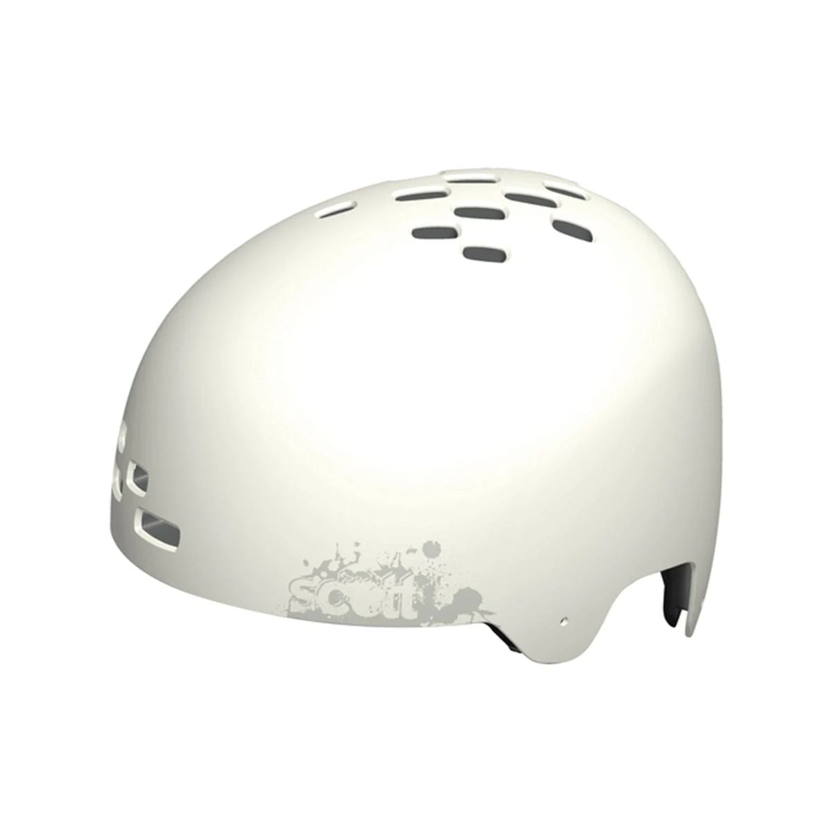 Scott Jibe bike helmet, matte white with vent slots and rear strap clip