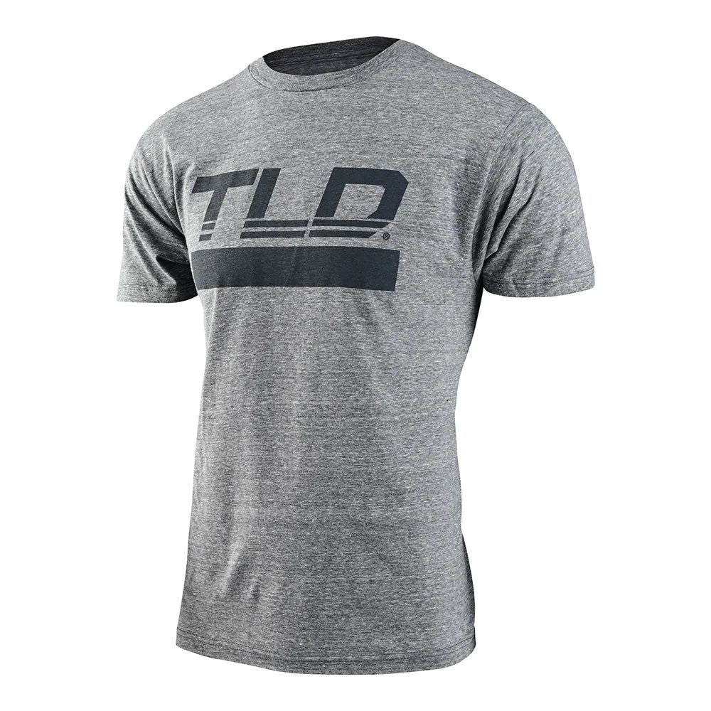 Men's heather gray short sleeve T-shirt with Troy Lee Designs Speed logo