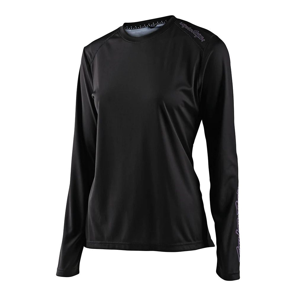 Troy Lee Designs women's Lilium solid long-sleeve jersey in black