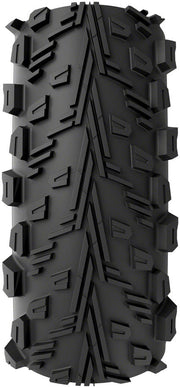 29 in tubeless bike tire tread with aggressive block pattern, black rubber