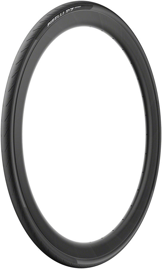 Black road bicycle clincher tire with visible tread pattern and Pirelli branding