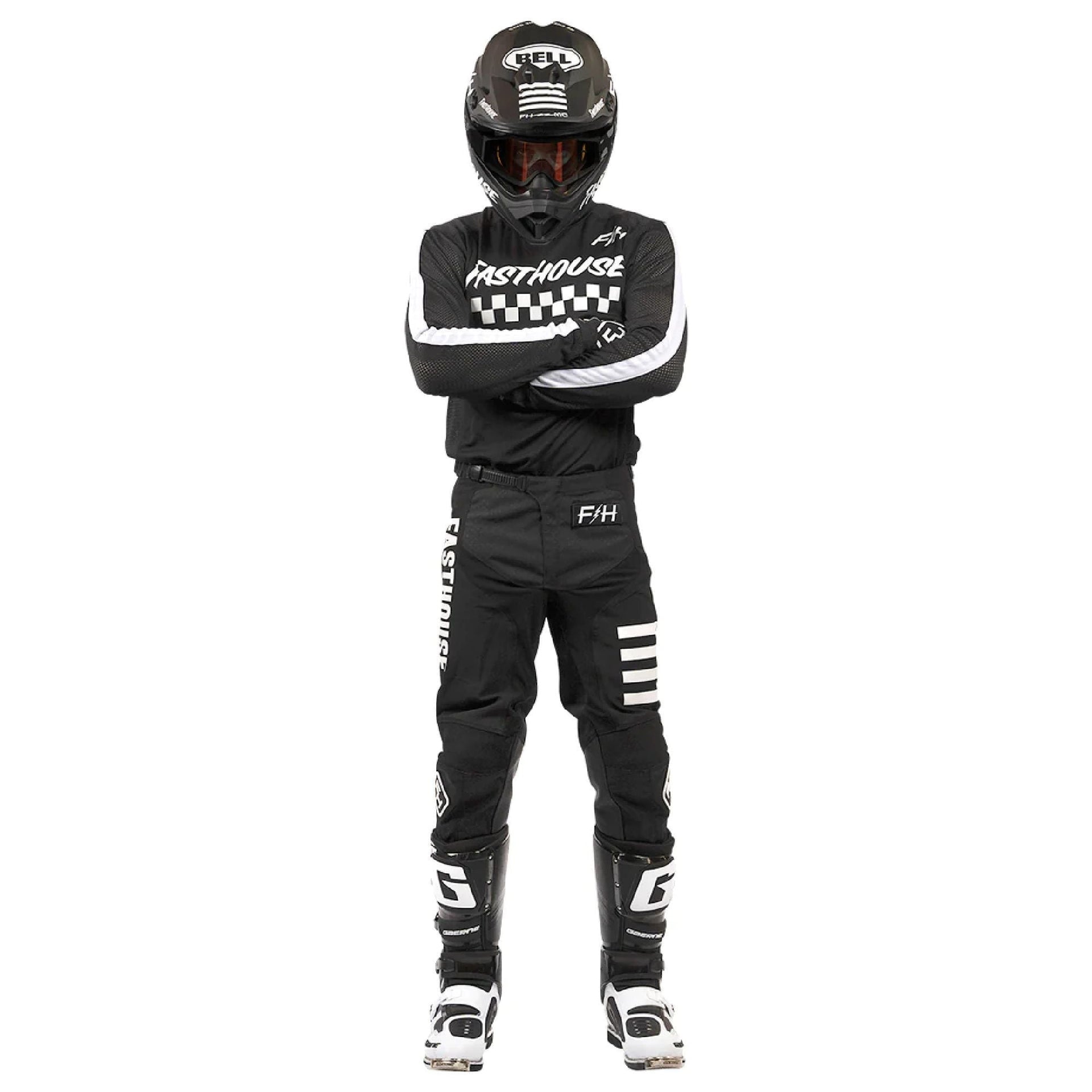 Black air-cooled motocross jersey with Fasthouse graphic and long sleeves