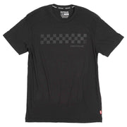 Fasthouse Velocity tech crew-neck T-shirt in black with checker chest graphic