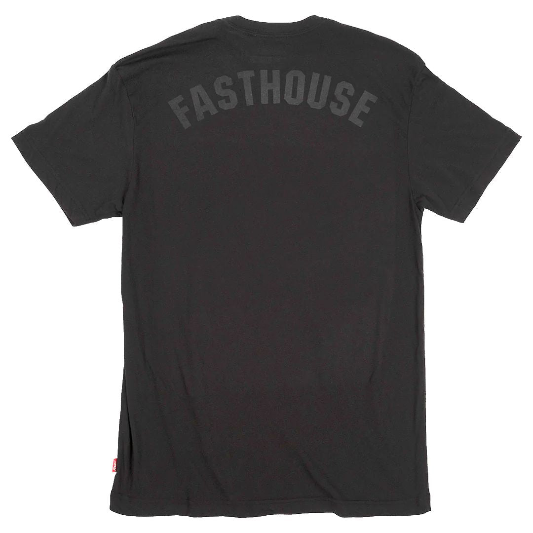 Fasthouse Velocity tech T-shirt in black with large back Fasthouse logo