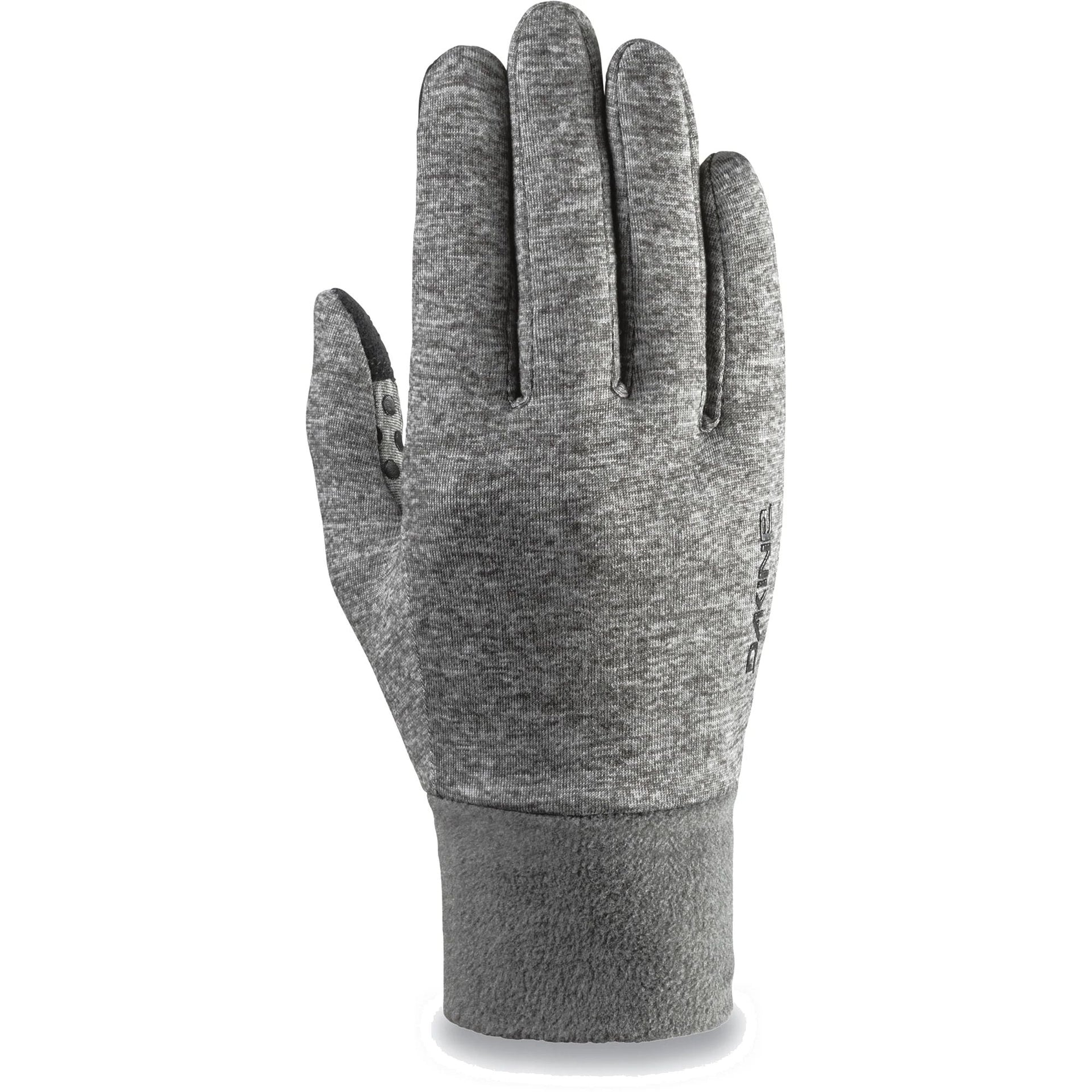 Women's storm liner gloves in heather gray knit, full fingers and thumb panel