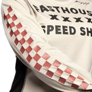 Fasthouse sleeve panel, cream jersey with red and white checkered stripes