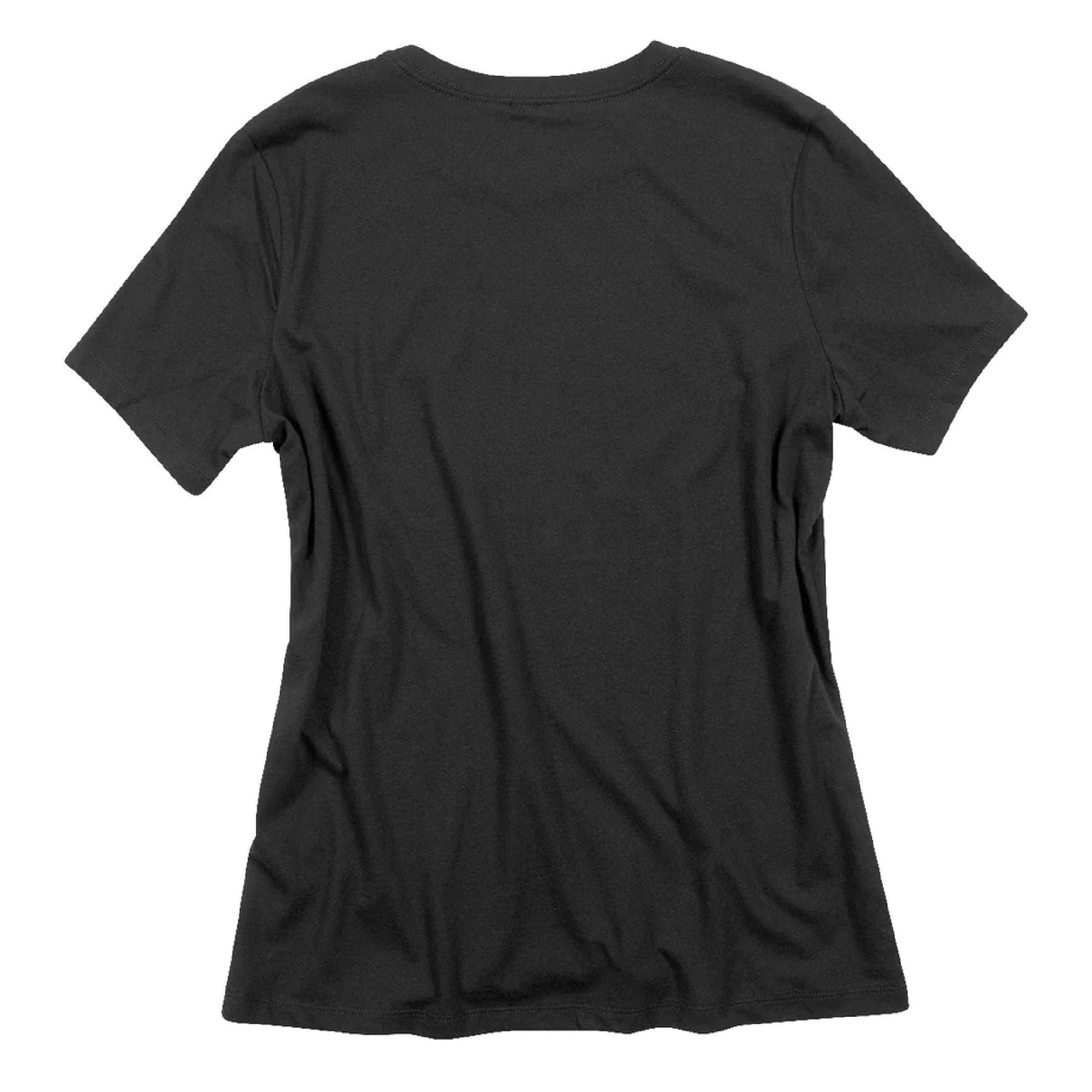 Women's black short-sleeve tee, plain back