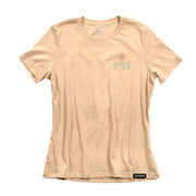 Sand women's graphic tee, front FH rose emblem
