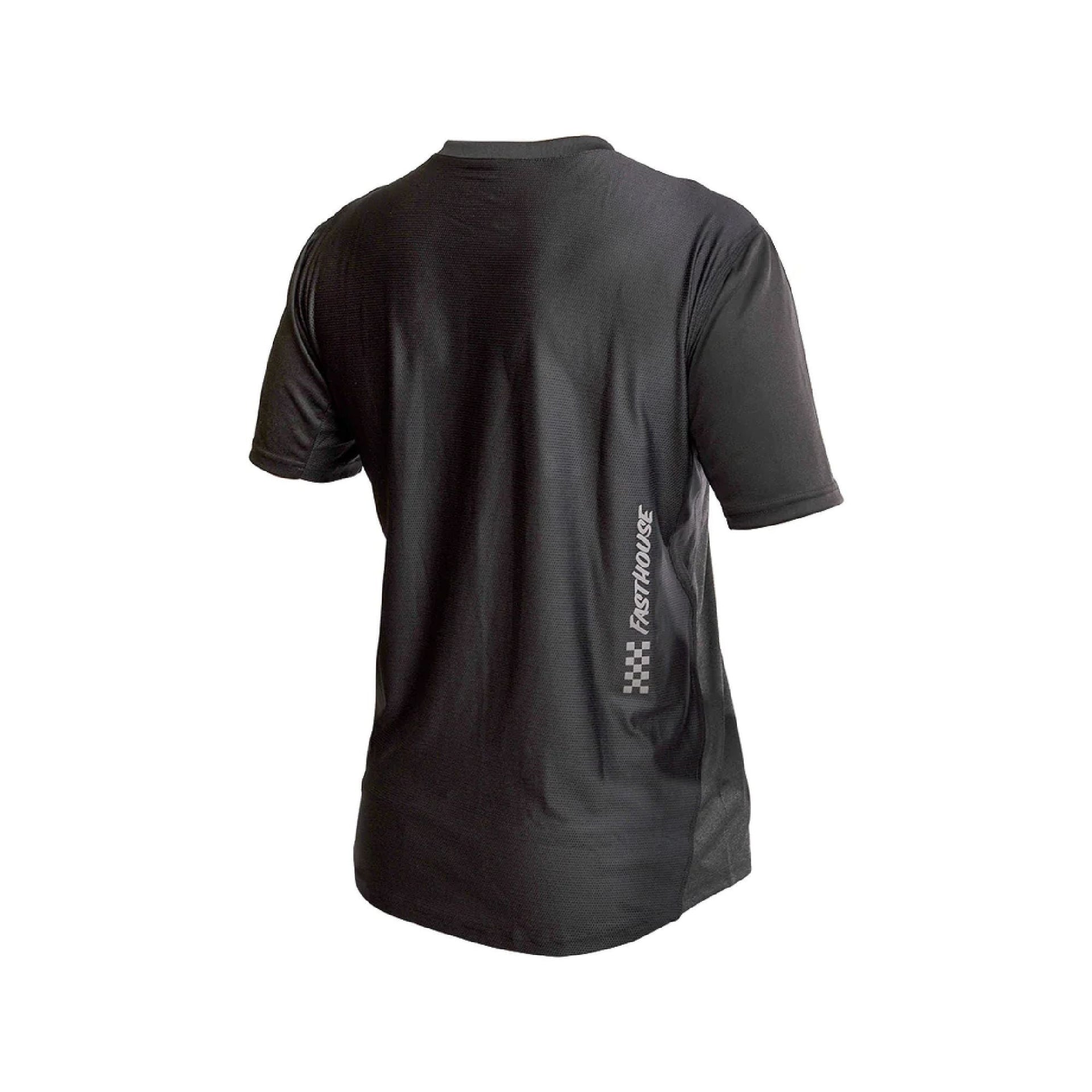 Youth short-sleeve jersey, heather charcoal back with vertical Fasthouse-style print
