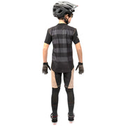 Youth short-sleeve jersey, dark gray stripe back with crew neck and short sleeves