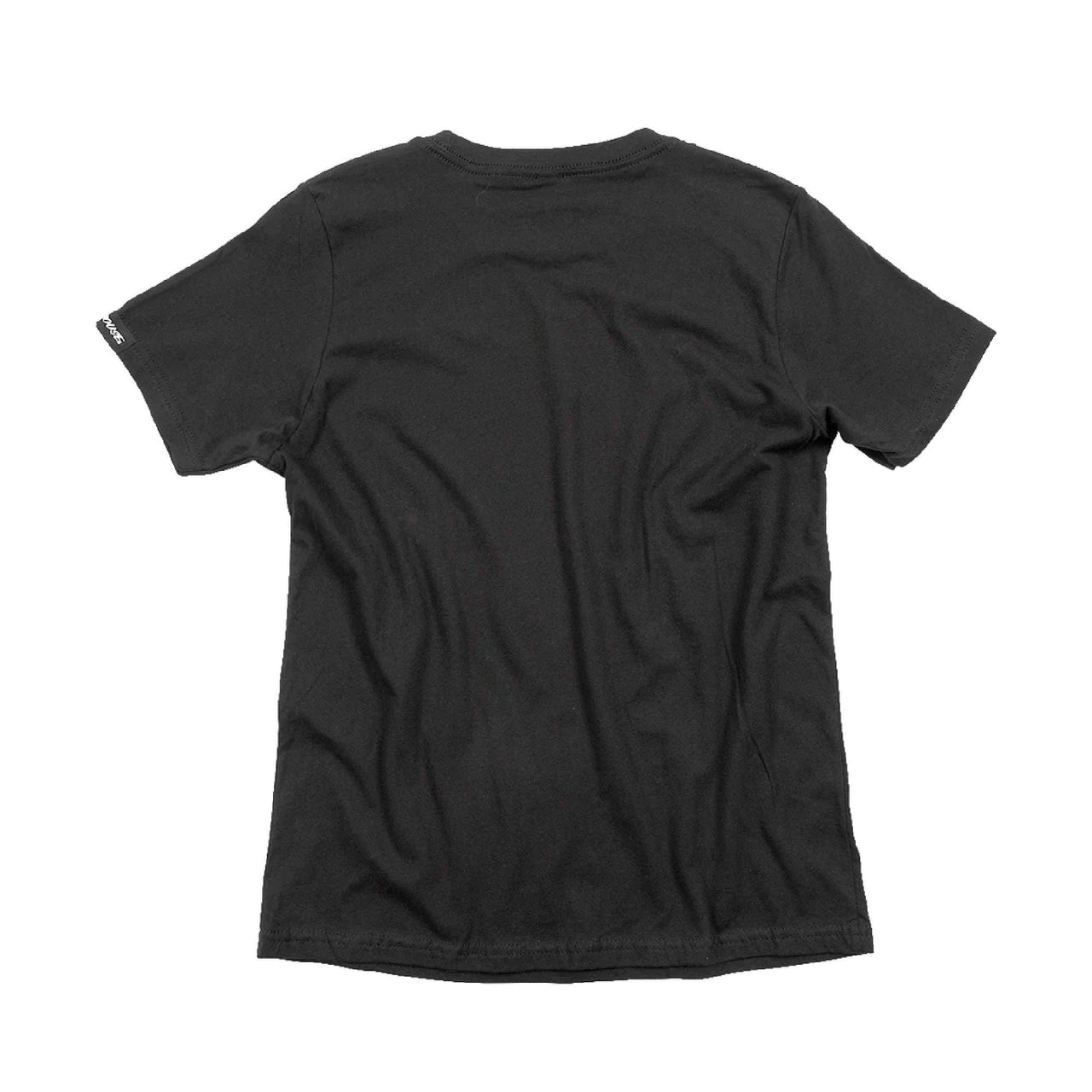 Black youth short-sleeve tee with plain back view