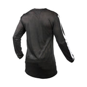 Youth air-cooled jersey in black with mesh-knit back and white side stripes