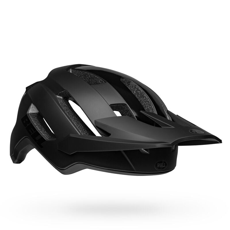 Matte black vented bicycle helmet with front air openings and adjustable fit