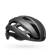 Dark gray vented cycling helmet with gray top panel and front vent openings