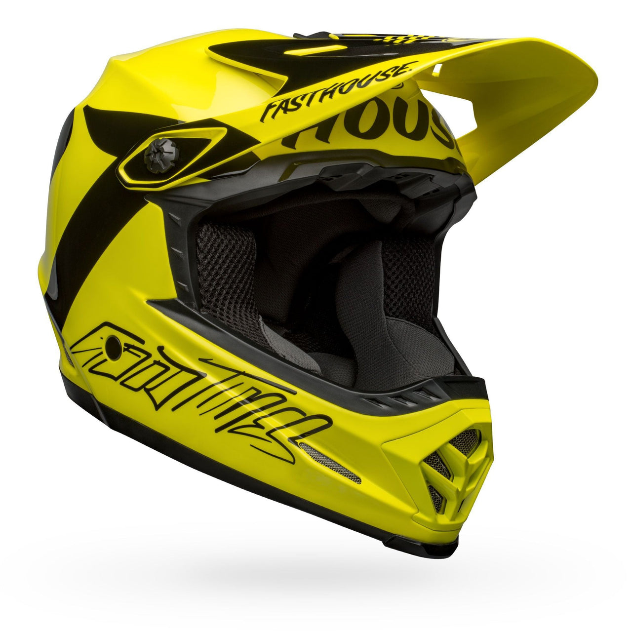 Bell full-face MIPS helmet in hi-vis yellow with black graphics