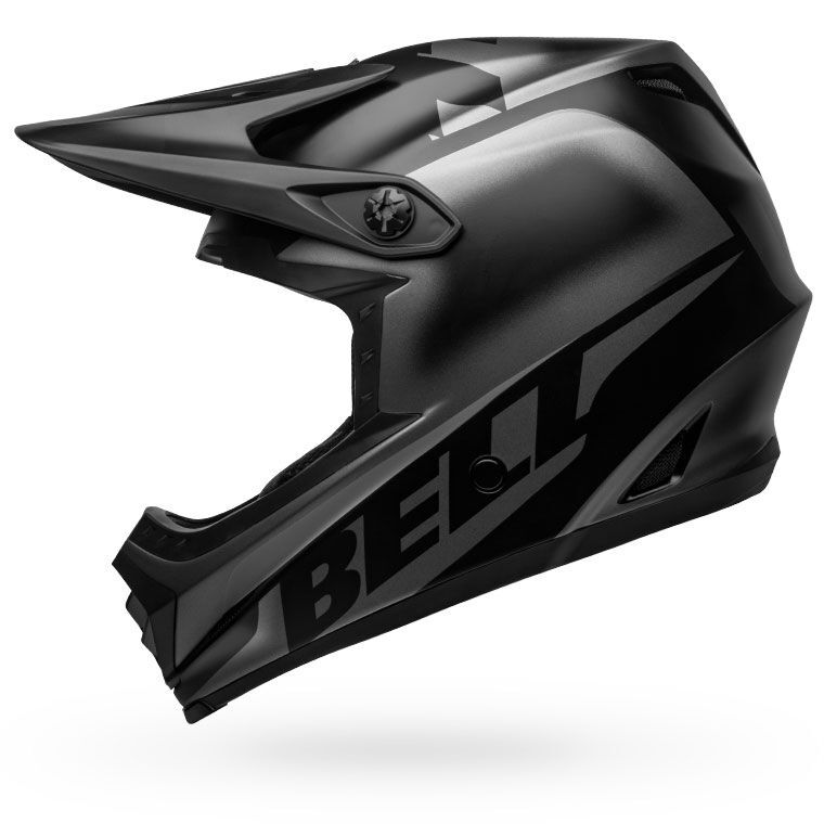 Bell full-face MIPS helmet in matte black with gray accent graphics