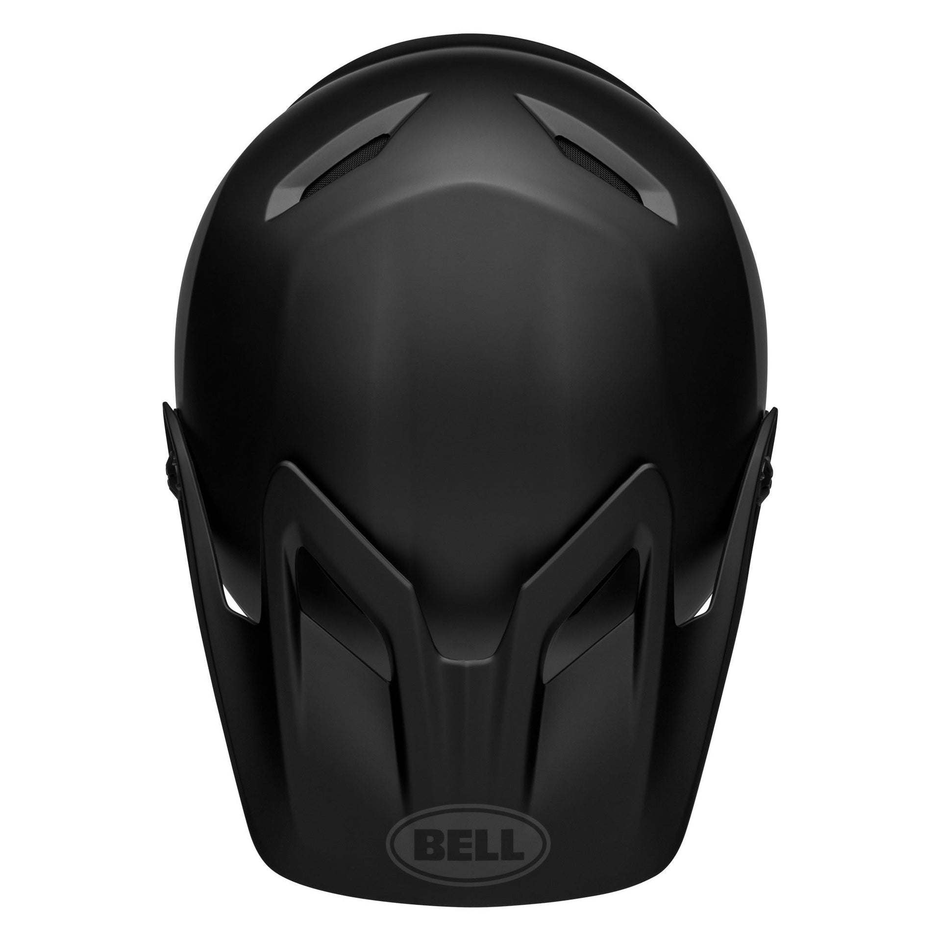 Bell transfer helmet in matte black, front view with BELL logo on chin