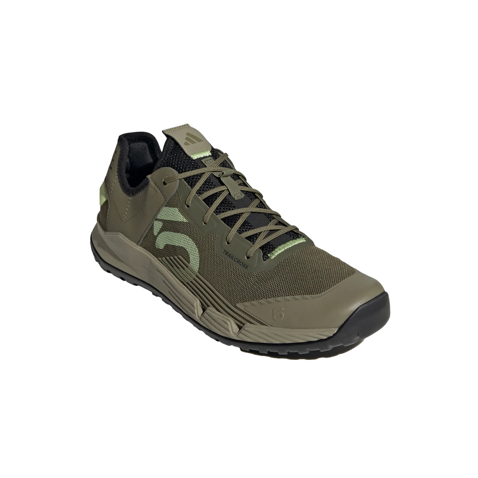 Mountain bike shoes in olive and green, lace-up with Trailcross LT logo