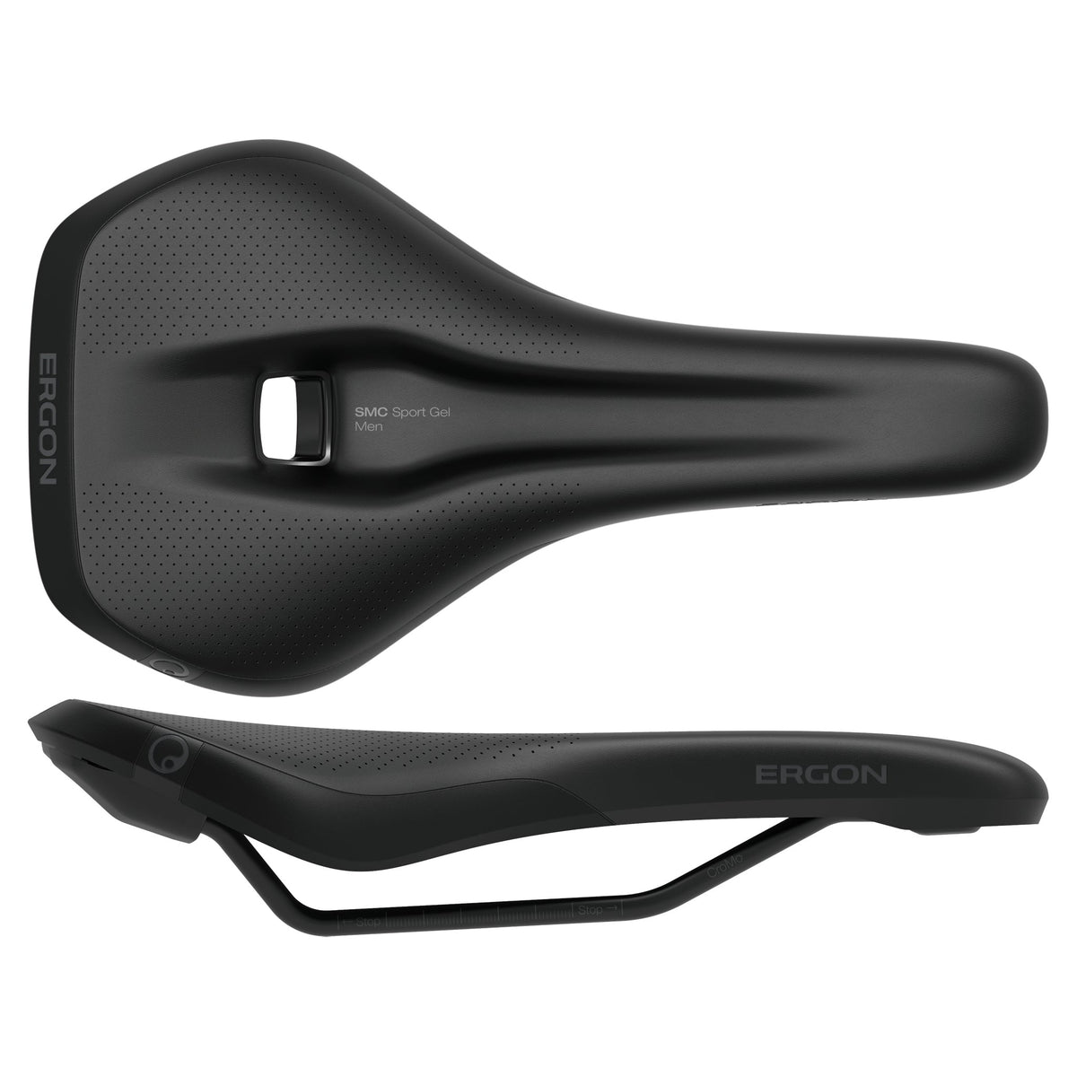 Ergon SMC Sport Gel saddle, dark black, perforated padding and rear cutout