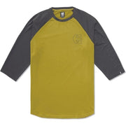 Tobacco raglan jersey with skate logo graphic and three-quarter sleeves