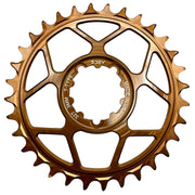 Bronze bicycle chainring sprocket with 5Dev and Type markings