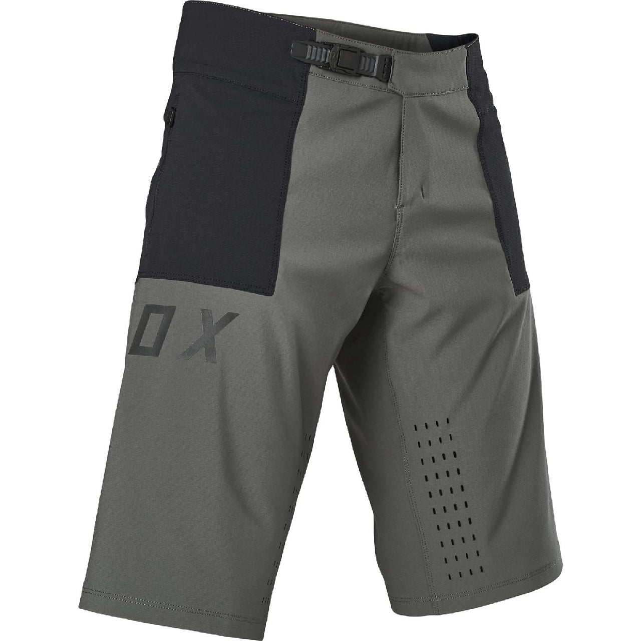 Fox Defend Pro shorts in dark shadow with adjustable belt and vented panels