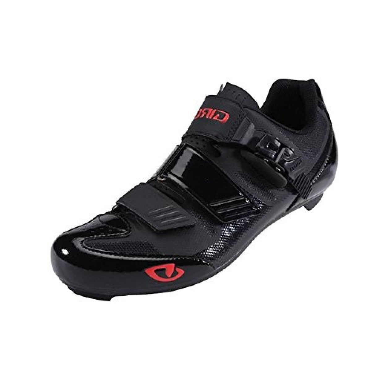 Giro APECKX II cycling shoe in black with bright red logo, strap closure and vented sole