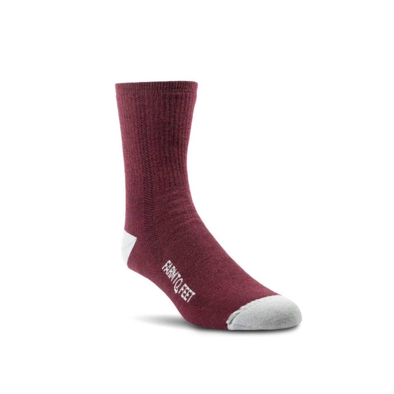 Plum 3/4 crew socks with cushioned sole and gray toe/heel