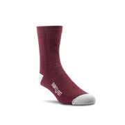 Plum 3/4 crew socks with cushioned sole and gray toe/heel