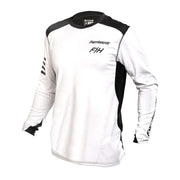 Fasthouse Alloy Rally long-sleeve jersey in white with black sleeves and chest logo