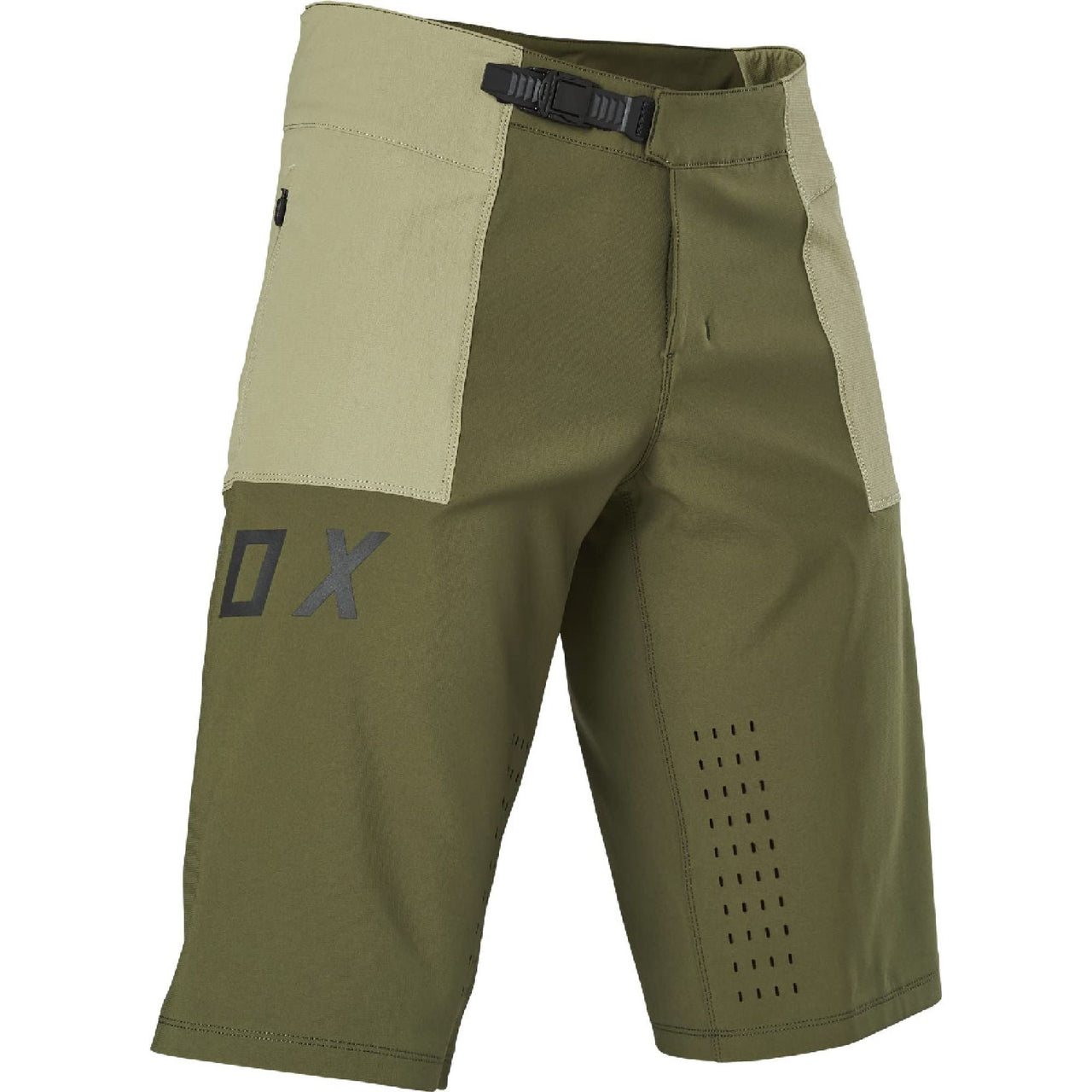 Defend Pro shorts in olive green with adjustable belt and vented side panel