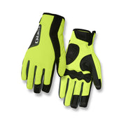 Giro Ambient 2.0 cycling gloves, highlight yellow with black palm and wrist strap