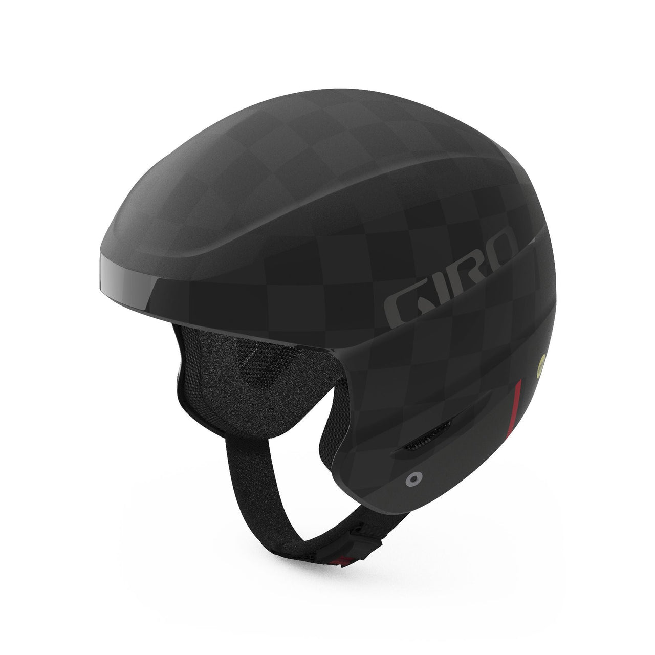 Giro Avance spherical MIPS snow helmet, matte black shell with Giro logo and chin strap
