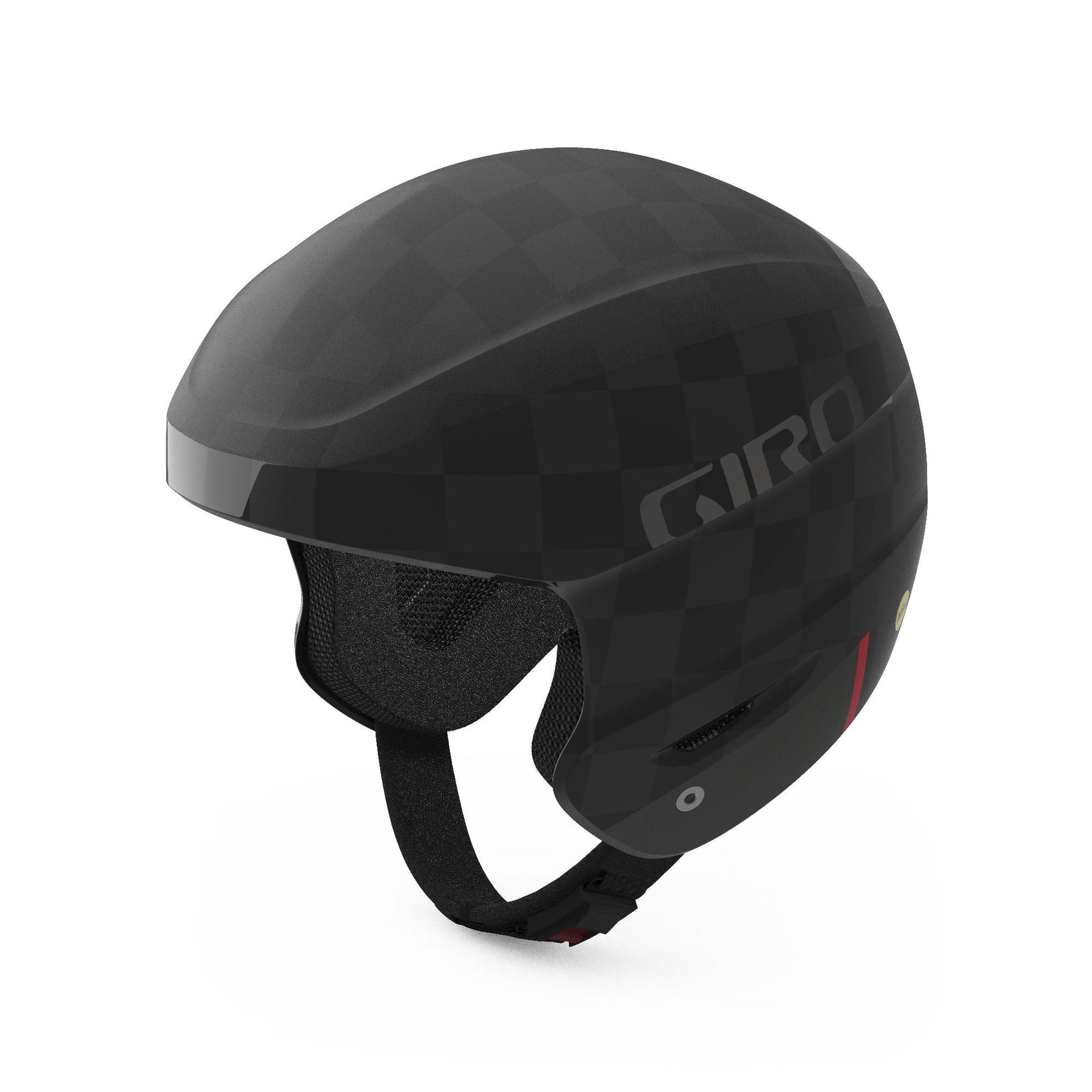 Giro Avance spherical MIPS snow helmet, matte black shell with Giro logo and chin strap