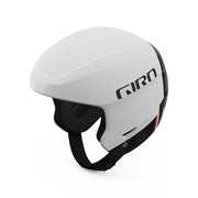 Giro Avance spherical MIPS snow helmet, matte white shell with Giro logo and chin strap