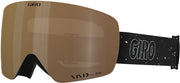 Giro snow goggles with tan mirrored lens and black strap with GIRO logo, curved frame.