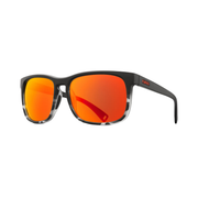 Giro Crest sunglasses, matte black frame with orange mirrored lenses
