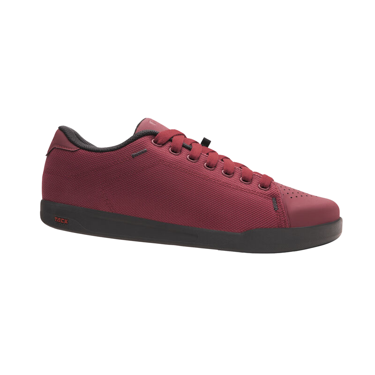 Men's lace-up low top skate shoe, ox blood mesh upper with rubber sole