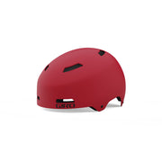 Youth bicycle helmet, matte bright red with Giro logo and front vent