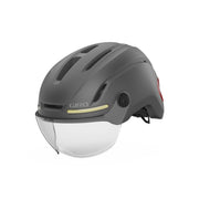 Shield MIPS helmet in dark graphite with clear visor and yellow trim